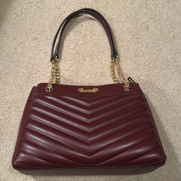 MICHAEL KORS Whitney Medium Quilted Chain Tote Shoulder Bag in Oxblood - Picture 6 of 17